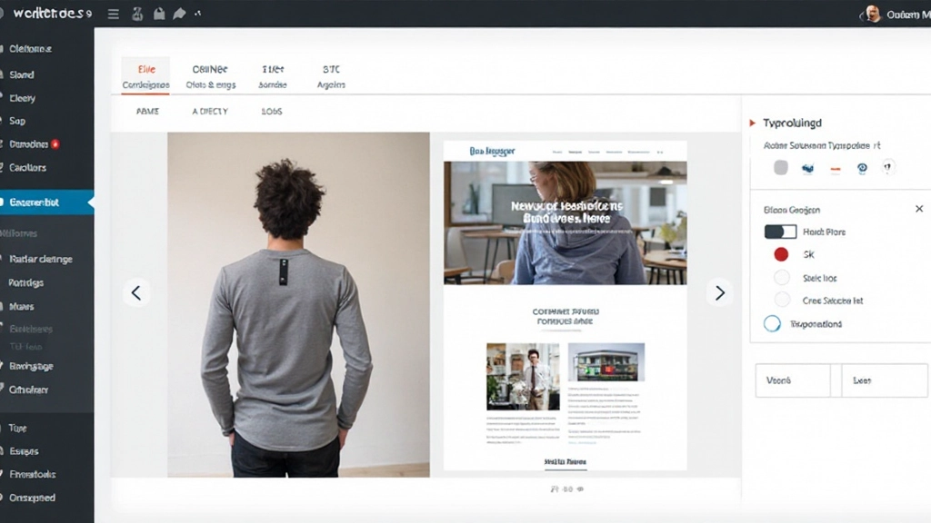 WordPress Theme Customizer-Oberfläche mit Farbwähler, Typografie-Optionen und Live-Preview auf der rechten Seite
